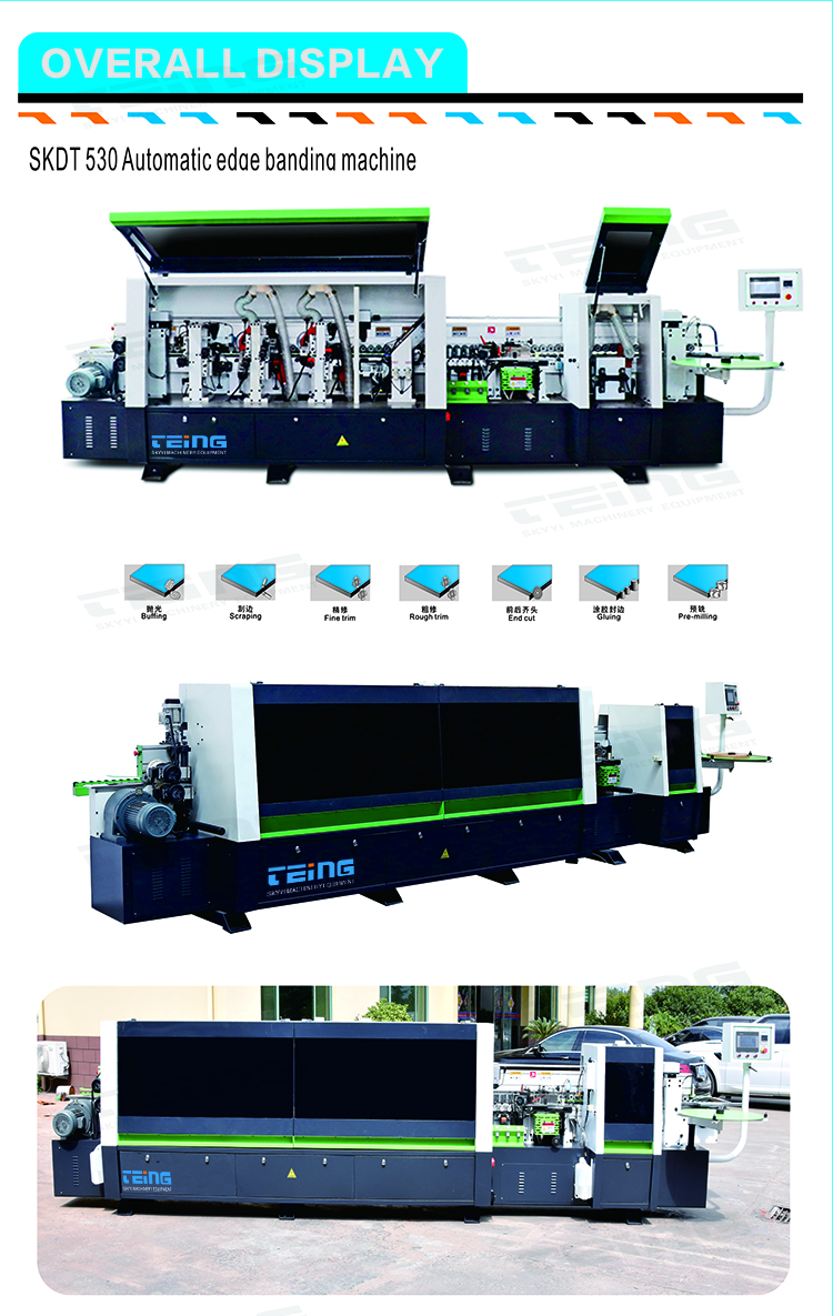 SKDT530 Woodworking Edge Bander Machine with Automatic Operation and Double Trimming