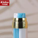 Round 50ml Airless Bottle Double Chamber 30ml Makeup Pump Double Wall Two Sided