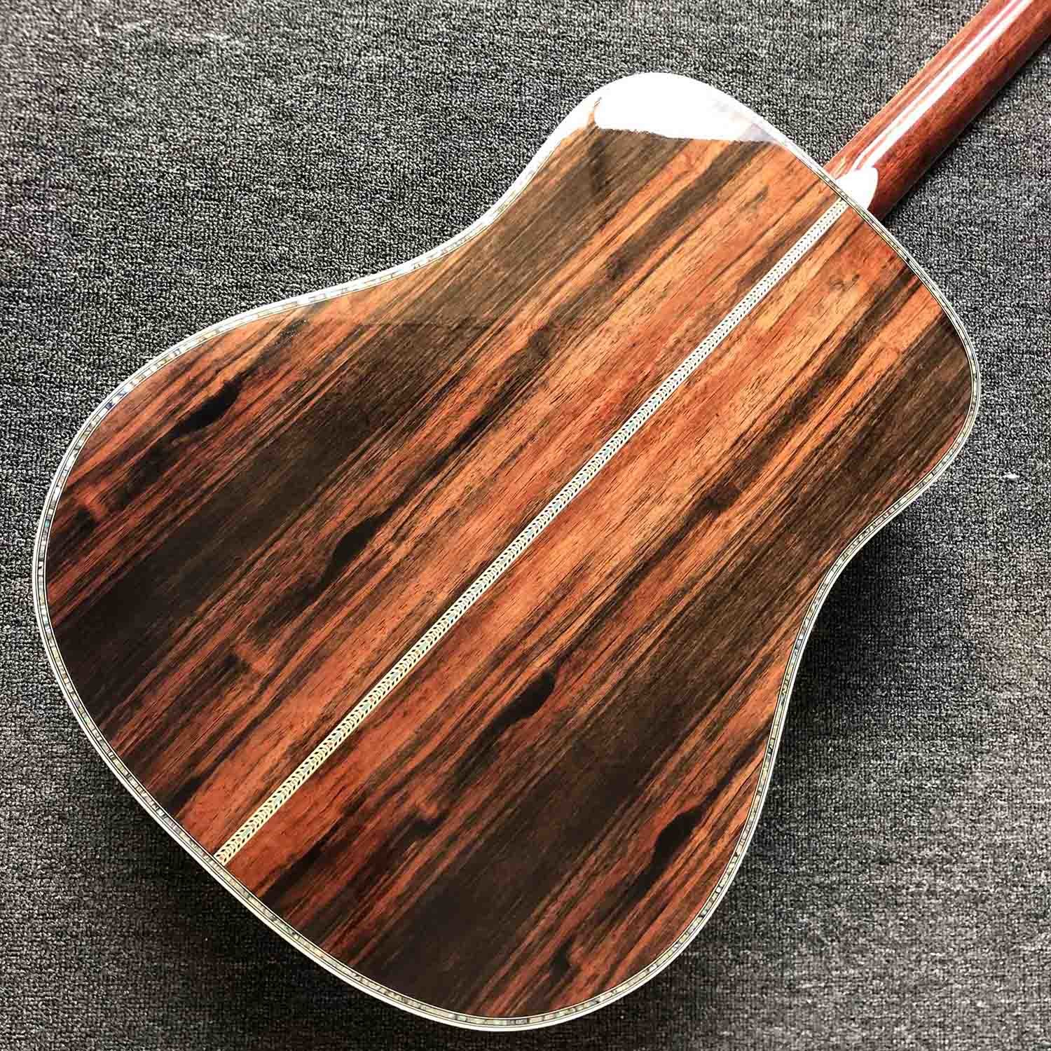 Custom Solid Cedar Top Cocobolo Back Side Abalone Binding 45Dc Acoustic Electric Guitar