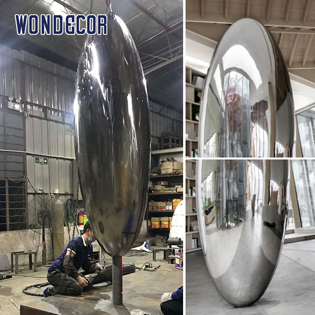 Modern Style Decorative Art Large Stainless Steel Abstract Sculpture Carving