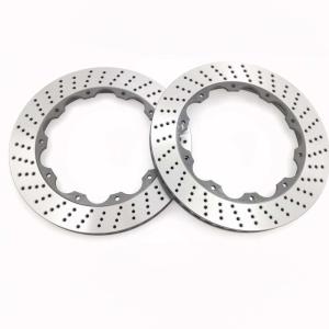 Quality 2pcs Car Wheel Brake Disc 400*28mm Drilled Rotor Gray Cast Iron wholesale