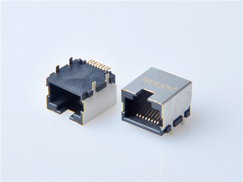 HULYN Very low profile, Shielded RJ45 Modular Jack, Through Hole Type, DIP,with LEDs，