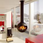French Villa Hanging Real Fire Steel Special-Shaped Wood Burning Fireplace