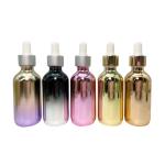 Electroplated Rose Gold Boston Round Bottle 30ml 60ml For Cosmetics