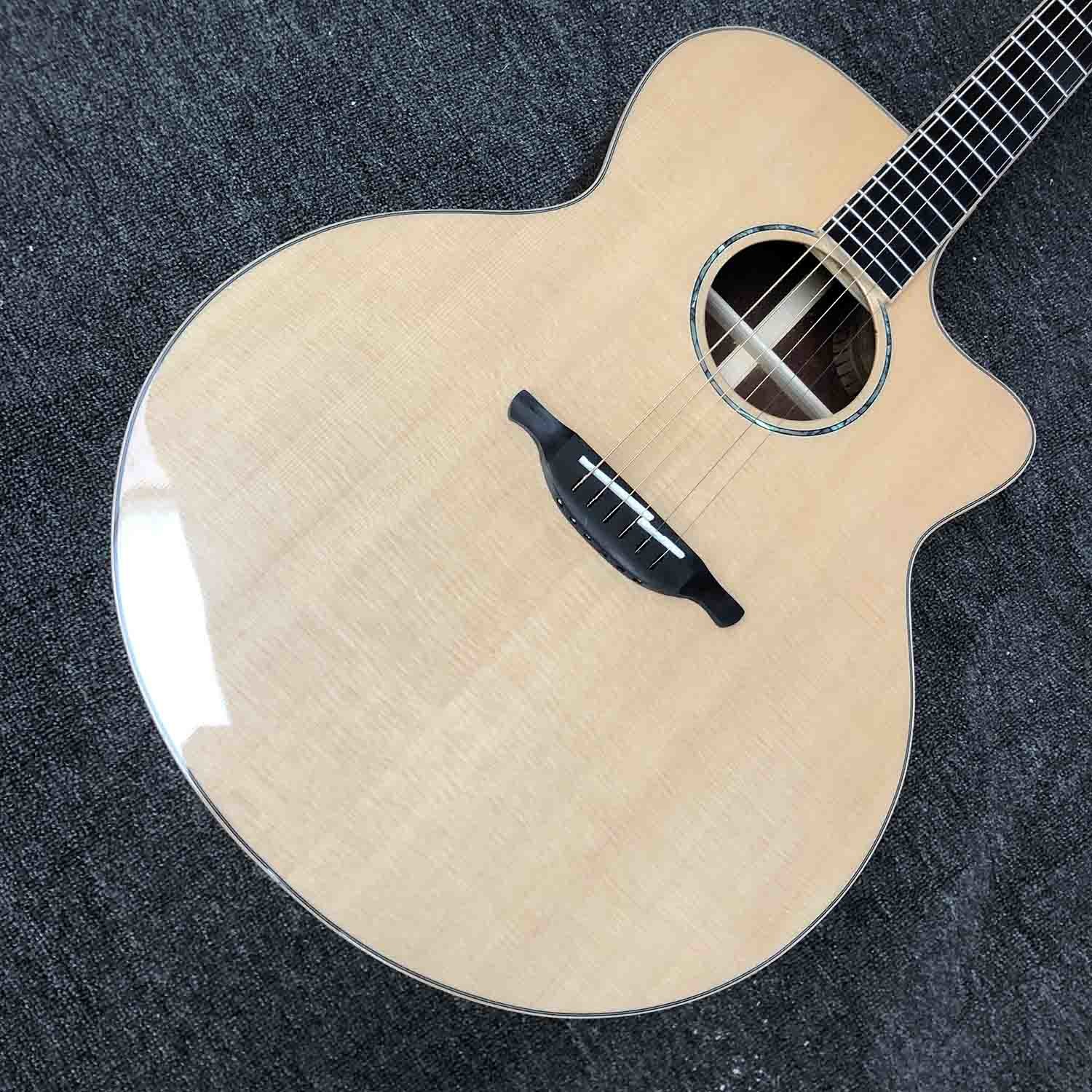 Custom AA Aaaa Solid Wood Jumbo Acoustic Guitar Solid Cocobolo Back Side Lowden Type Built in Pickup Electronic EQ
