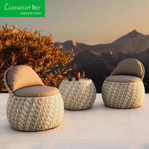 Quality Restaurant Outdoor Wicker Furniture Metal Aluminum Lounge Chair for Comfortable Seating in Garden wholesale