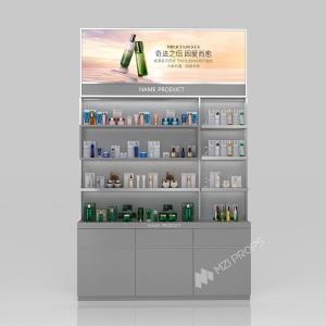 Quality GDR02-BG01 Skincare Display Cabinet with LED Strip Lights and White Glass for Department Stores wholesale