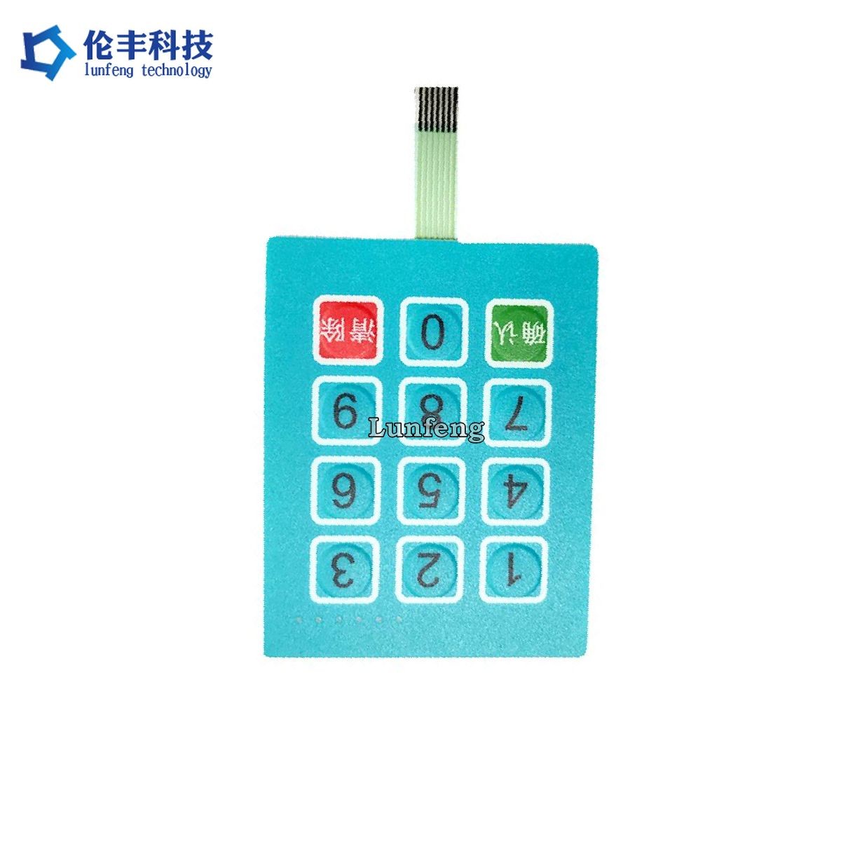 PET Polyester Flat Membrane Switch , Custom Tactile Membrane Keypad