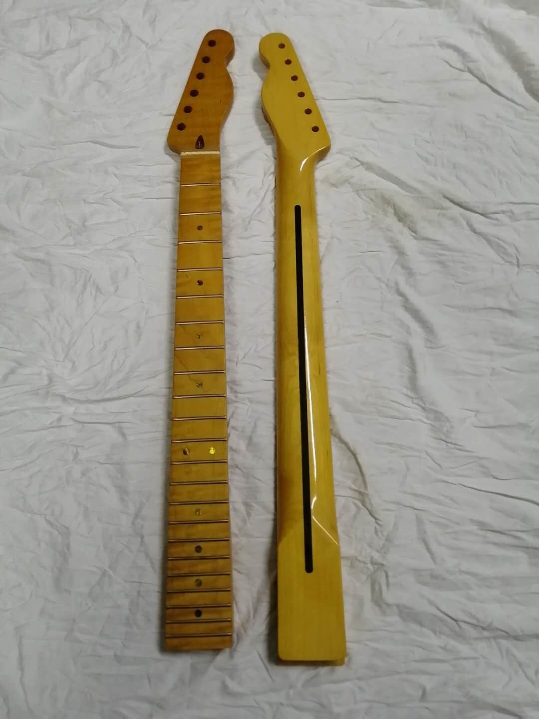 Custom Grand 22 Fret Roasted Maple Electric Guitar Neck for Handmade Tele Guitar Kits Gloss Finished with Bone Nut