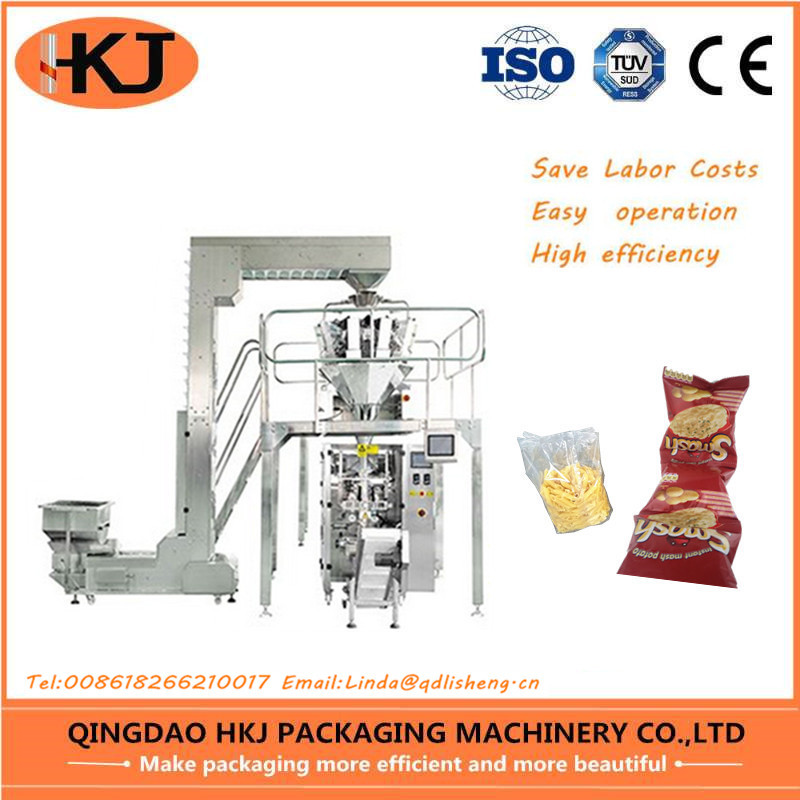High Accuracy Vertical Snack Food Packaging Machine For Puffed Food