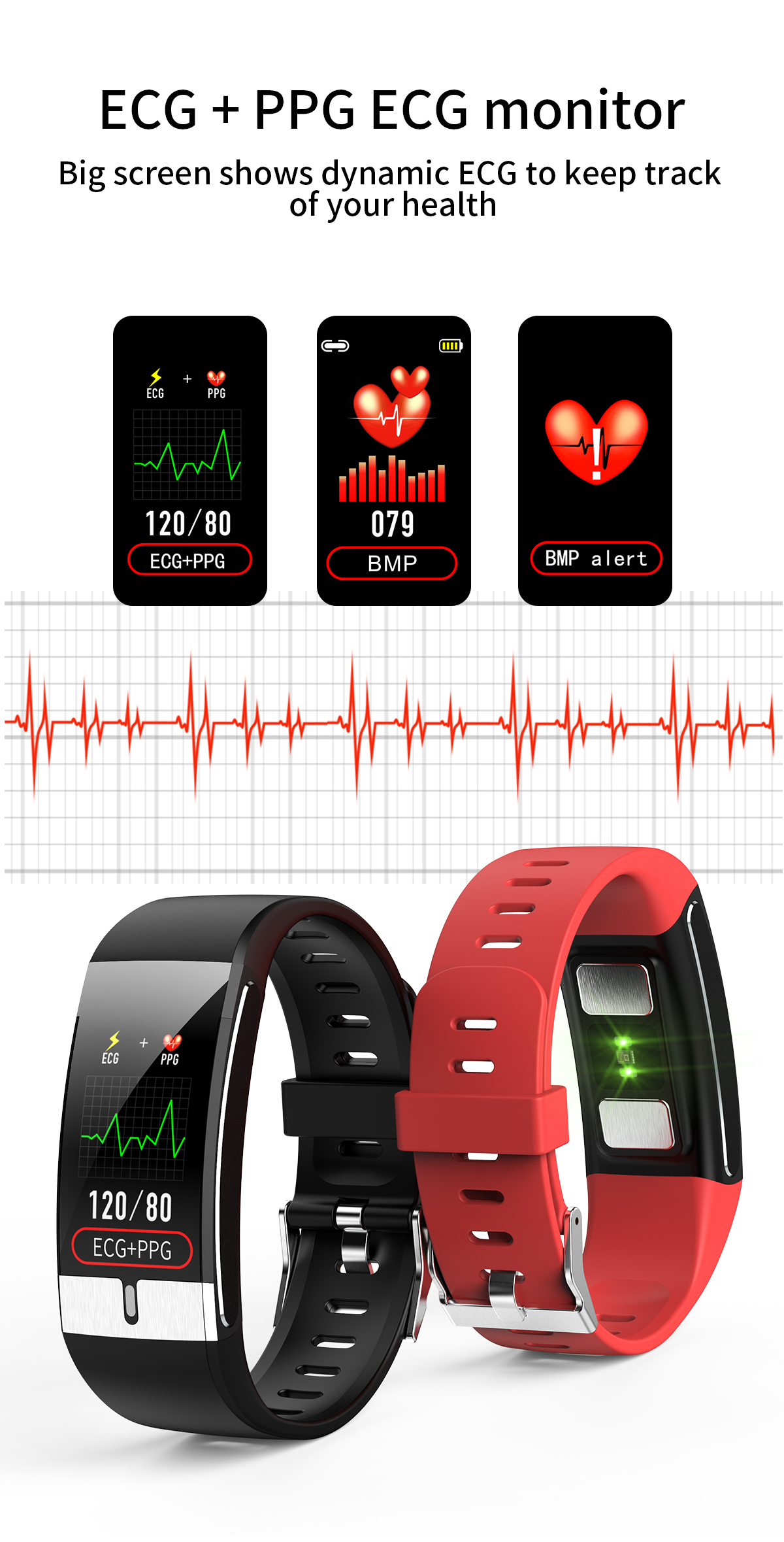 HL66 Smart watch IP68 Heart Rate Wristband For Couples USB Plug Play Charging