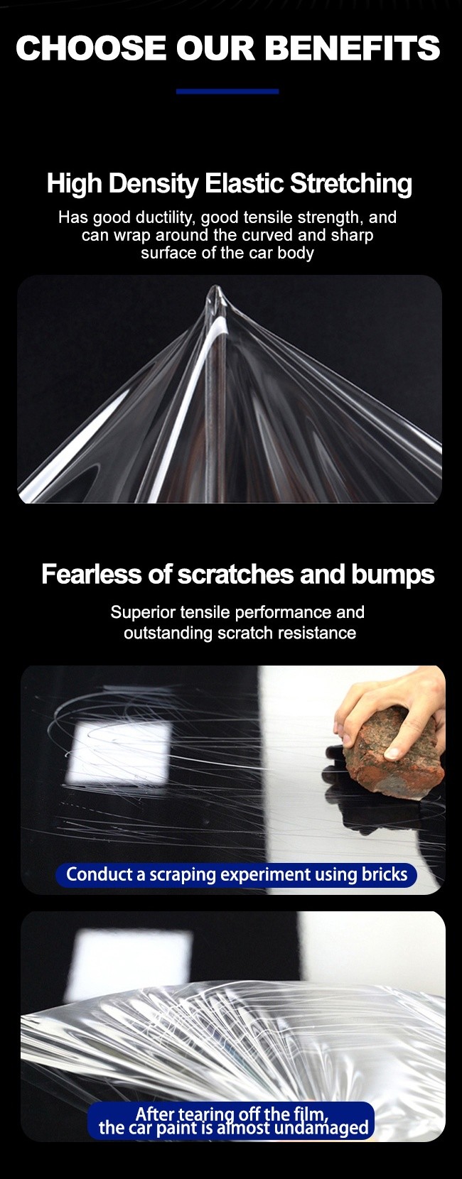 8.5 Mil Clear TPU Self Healing Anti-Dirty Self-Adhesive Car Paint Protection Film