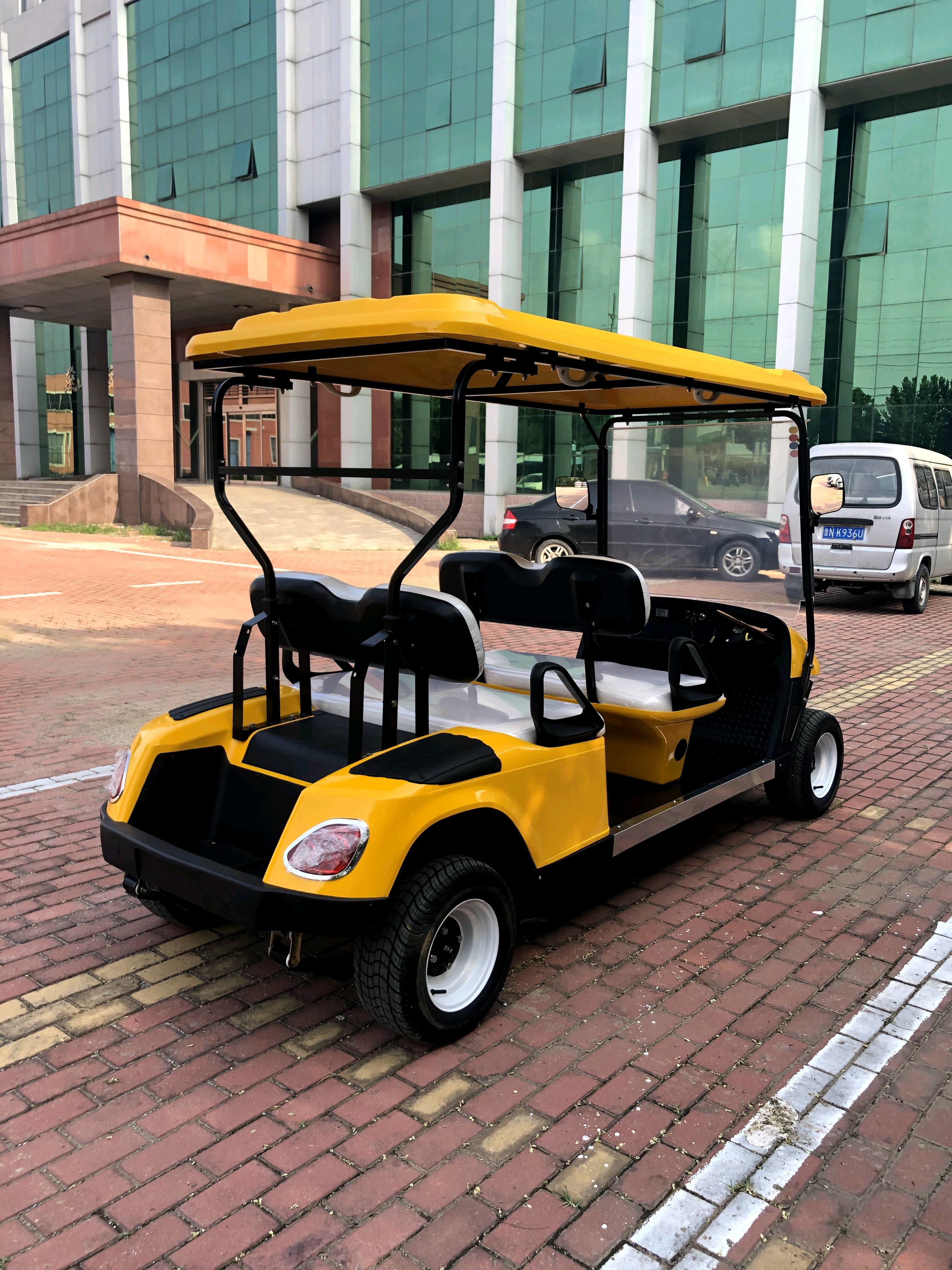 Logo Printing Customized 4 Seater Golf Cart 60 Volt Battery Powered Electric Golf Cart