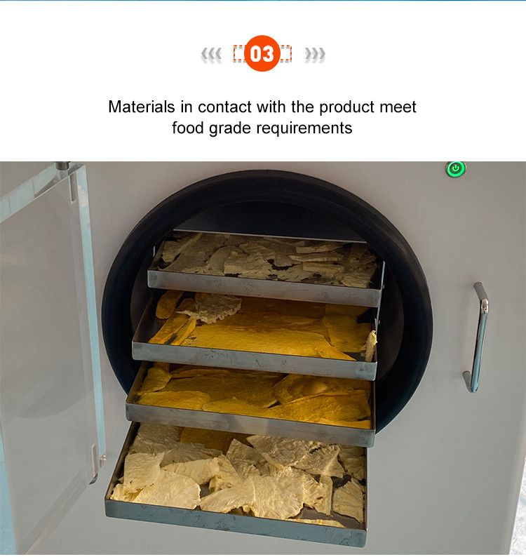 Freeze Dryer Vacuum Food Fruit Drying Lyophilization Machine With 4 Baffle