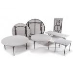 Six Foot 8 Foot Folding White Round Plastic Banquet Table For 10 Seater Outdoor