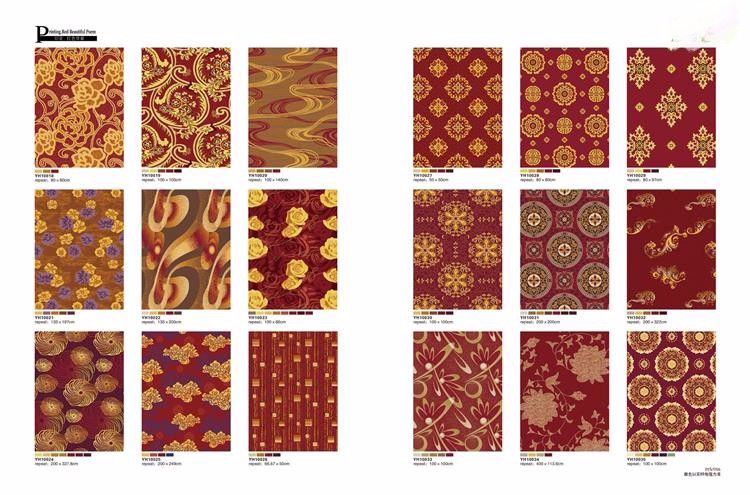 Chinese red rose romantic design wall to wall nylon room carpet