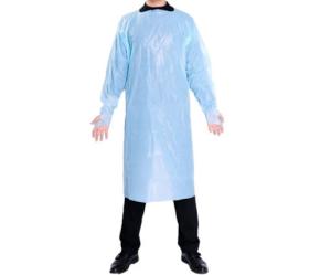 Quality Long Sleeve Disposable CPE Gown With Thumb Hook Universal Size Blue Color wholesale