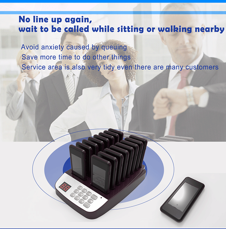 2018 hot sales easy installation wireless queue management system with 3 kinds of alert modes