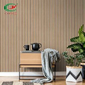 Quality Fireproof Nontoxic Interior Timber Slat Wall , Multipurpose Wooden Acoustic Panel wholesale