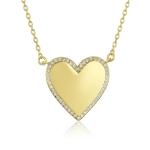 White CZ Heart Necklace 16" Personalised Love Heart Necklace