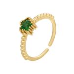 Plated 24K Gold Jewelry Star Gemstone Zircon Adjustable Engagement Rings