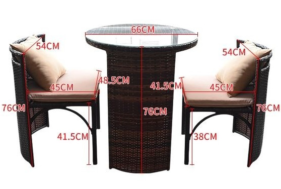 Patio Rattan Dining Table Set Luxury Garden Restaurant Chair Furniture