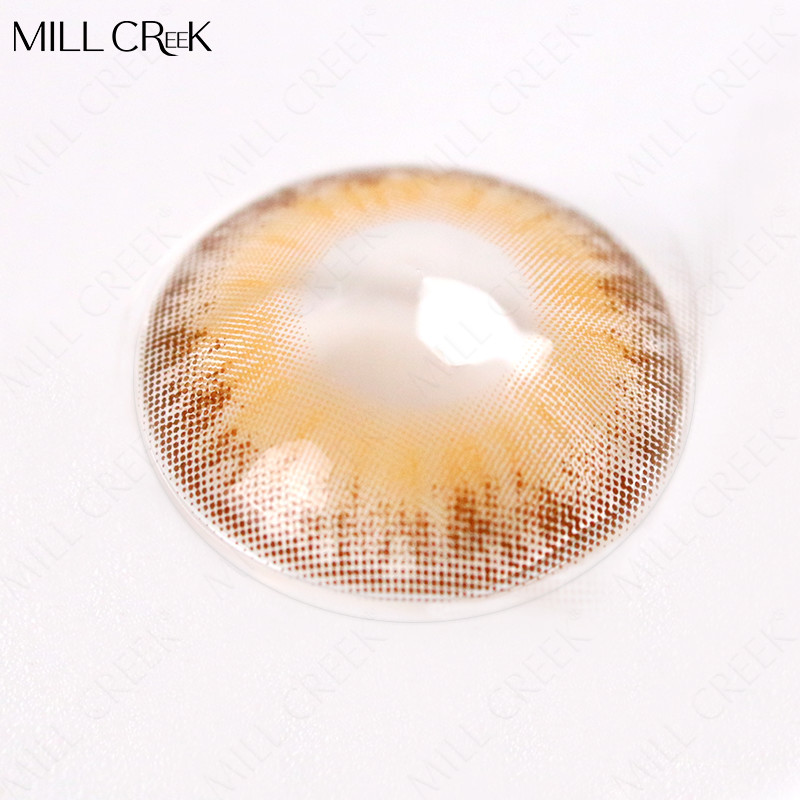 Custom Reusable Brown Colored Contacts Lenses Yearly For Blue Eyes
