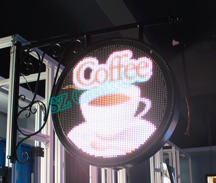 p8 full color rgb outdoor double sided led billboard price programmable circle led screen display for coffee shop advertising