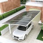 Polished Aluminium Car Parking Shed Resistant Polycarbonate Roof Modern Design