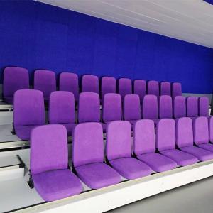 Quality purple Floor Mounted Telescopic Seats Retractable Bleacher Seating System wholesale