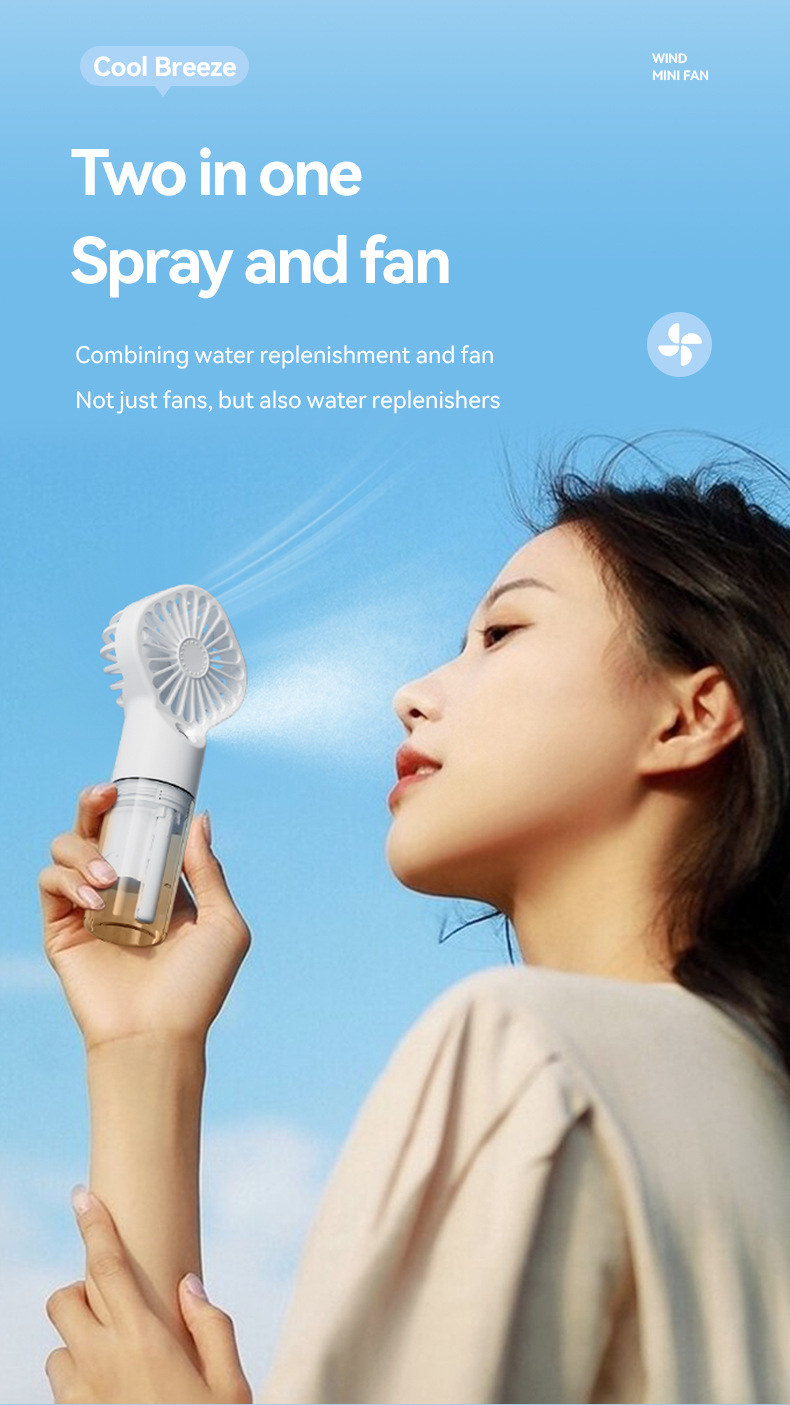 Hand Held Spray Fan Portable Mini Charging Spray Humidification Gift Handheld Small Fan