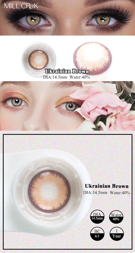 Ukrainian Monica Russian Brown Colored Contacts Lenses Yearly