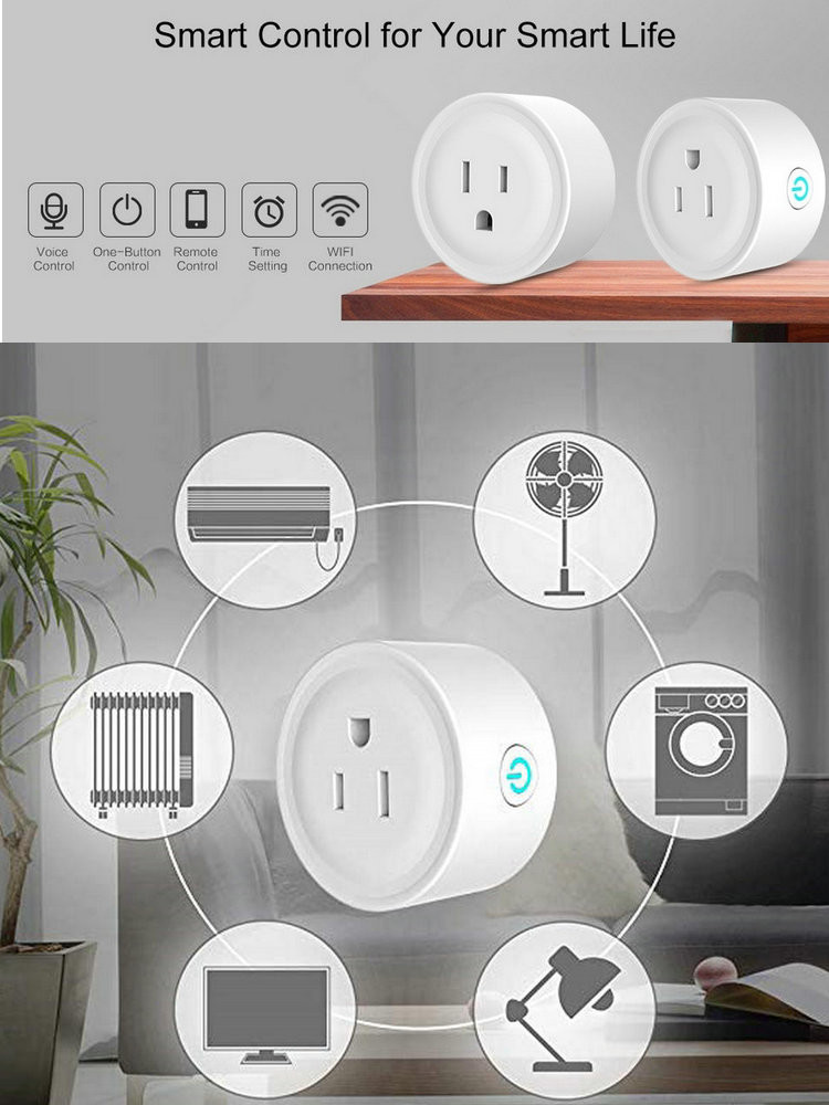 Wireless WiFi Smart Socket Alexa Google Home Energy Monitoring Smart Plug EU Tuya APP Smart Home