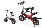 Red Smart Folding Electric Bike Double Disc Brake System Elegant And Compact