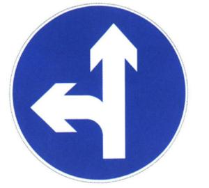Quality Road Turn Sign Sheet Direction Sign Board Round Traffic Steel Board with Bule And White Color wholesale
