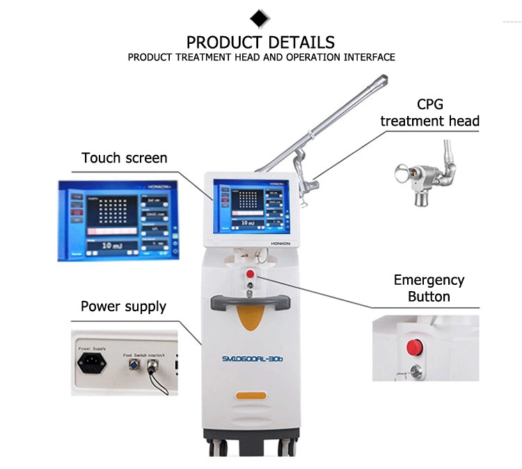 china skin resurfacing machine vaginal scanxel round fotona fractional co2 laser with 3 heads
