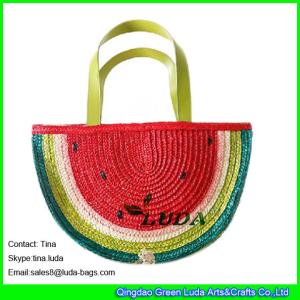 Quality LUDA summer straw tote for girls cute wheat straw watermelon handbags wholesale