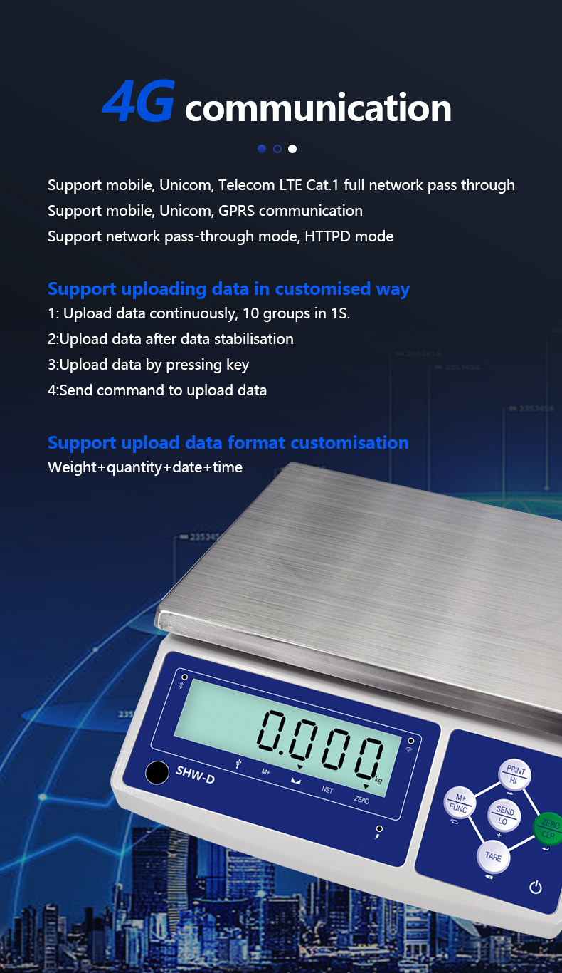 SHWDL-485 6KG Modbus 485 Communication LCD Display AC/DC Power Supply for ERP Software