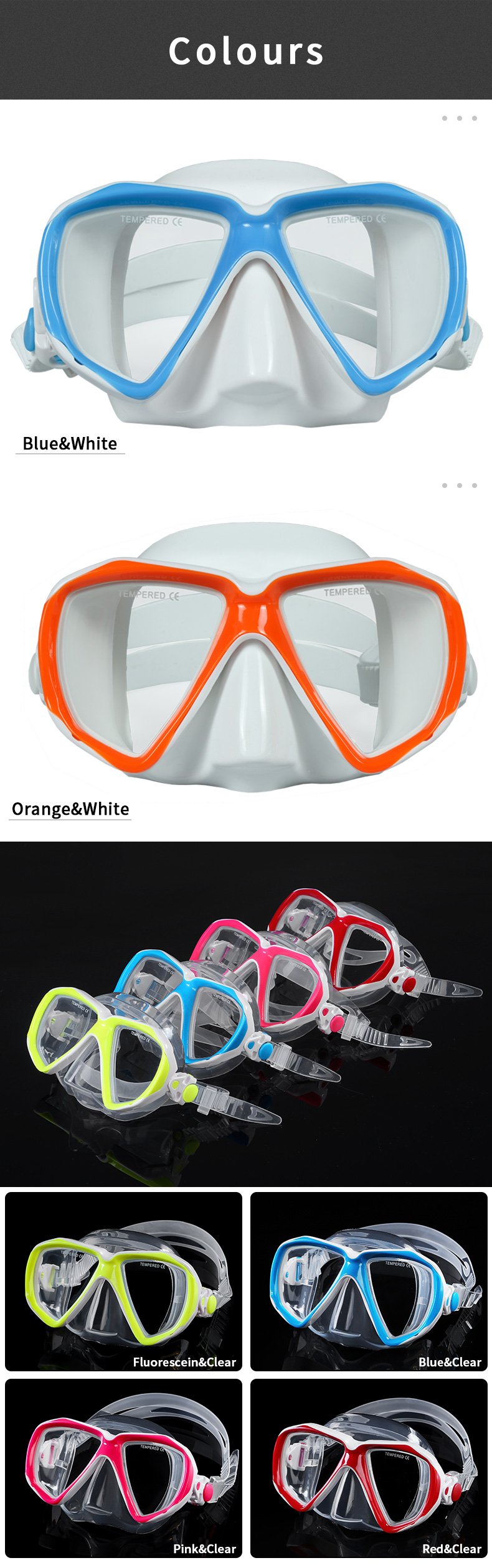 Double Breath Tube Scuba Snorkel Gear set Diving Mask For Children