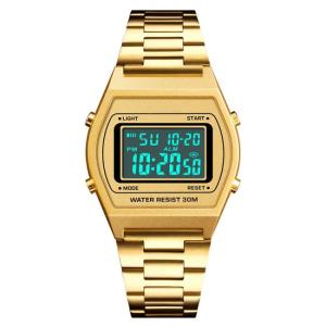 Quality Gold 39*34mm Waterproof Electronic Watch Led Digital Waterproof Watch Chronograph wholesale