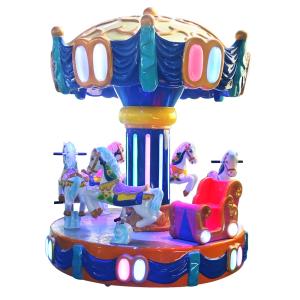 Quality Horse Coin Operated Carousel Deluxe Crown Rotating 6 Players for Kids wholesale