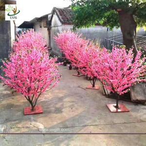 Quality UVG small artificial peach blossom wooden tree wedding reception decorations selling products CHR166 wholesale