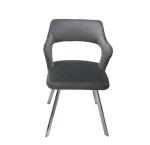 Velvet Seater Chrome Metal Leg Contemporary Velvet Chair