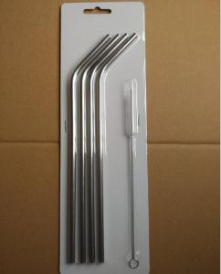Quality Stainless Steel Straws Set Of 4, Free Cleaning Brush Included Metal drinking straw wholesale