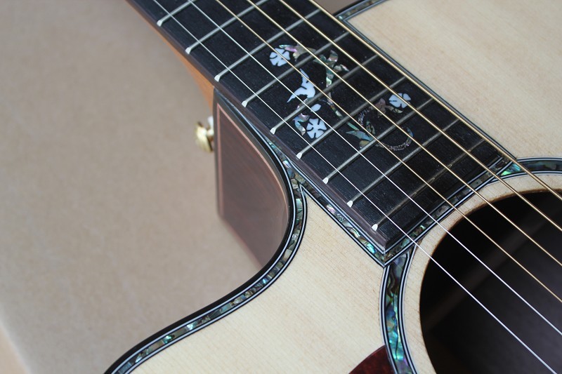 Ebony finggerboard 41-inch cutaway 916 natural wood color left handed acoustic guitar, Spruce,fishman pickup EQ