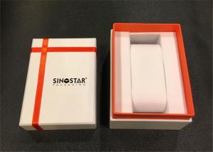 Quality White &amp; Pink PPaper Watch Box Cardboard Covered Custom Logo For Gift Packaging wholesale