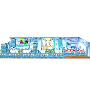 Quality Large Winter Theme Inflatable Jumping Blow Up Castle White &amp; Blue wholesale