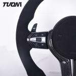 Black Alcantara Genuine BMW Carbon Fiber Steering Wheel With LED Lights
