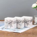 Silk Screen Printing Paper Jewellery Packaging 2 Rings Cardboard Wedding Box