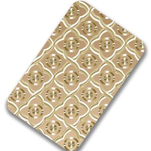 Quality Gold Color Finish Stainless Steel Sheet 3D Laser Decor Pattern wholesale